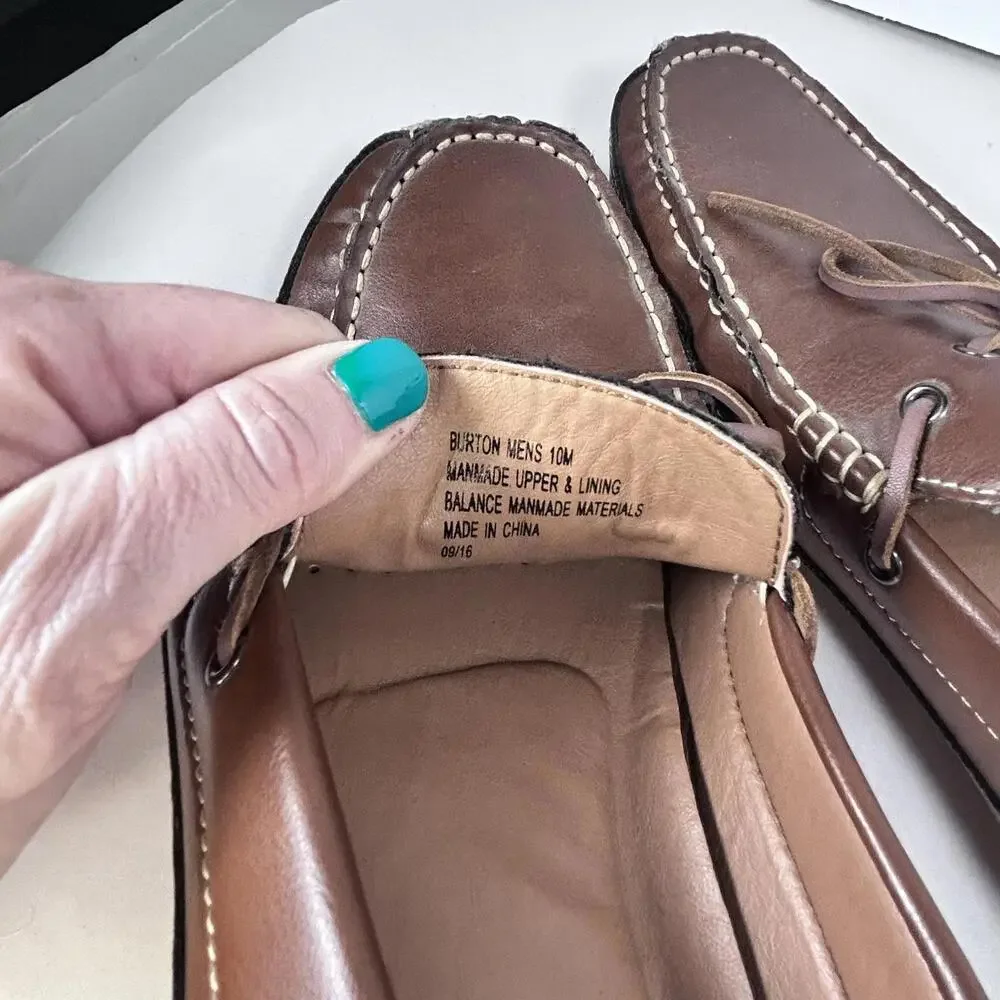 Izod Burton Brown Leather Loafer with memory foam men's‎ size 10